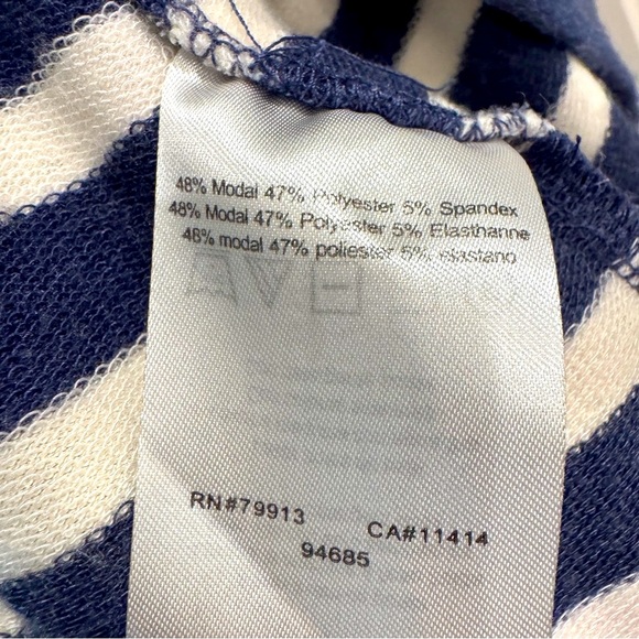 MATERNITY Motherhood Blue Navy & Cream White Striped Nursing Tee Shirt Top Med - Picture 9 of 9